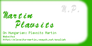 martin plavsits business card